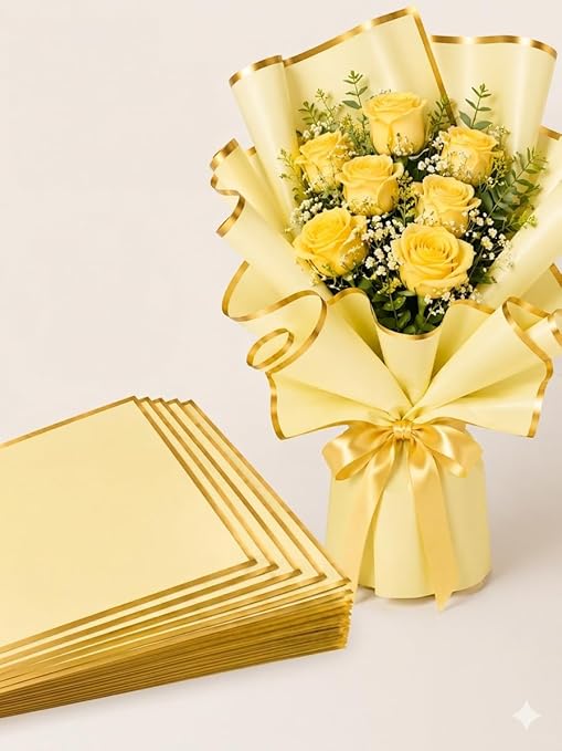 Waterproof Bouquet Wrapping Paper 58cm x 58cm (60 Microns) – Wavy Line Design for Flower Bouquets, Gift Wrapping & DIY Decoration: Pack of 20 Sheets: Multi Colour - Image 6