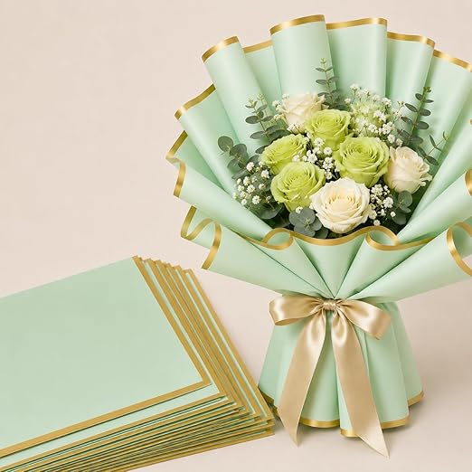 Waterproof Bouquet Wrapping Paper 58cm x 58cm (60 Microns) – Wavy Line Design for Flower Bouquets, Gift Wrapping & DIY Decoration: Pack of 20 Sheets: Multi Colour - Image 2