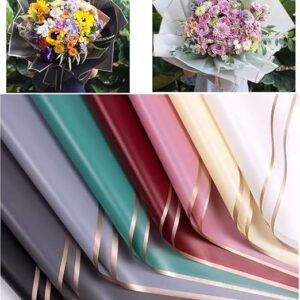 Waterproof Bouquet Wrapping Paper 58cm x 58cm (60 Microns) – Wavy Line Design for Flower Bouquets, Gift Wrapping & DIY Decoration: Pack of 20 Sheets: Multi Colour