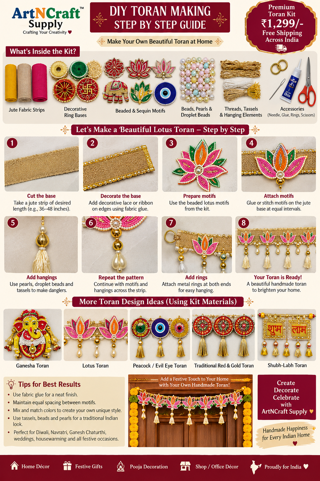 Unique Toran Making Kit | Toran Making Material for Door Decoration - Image 3