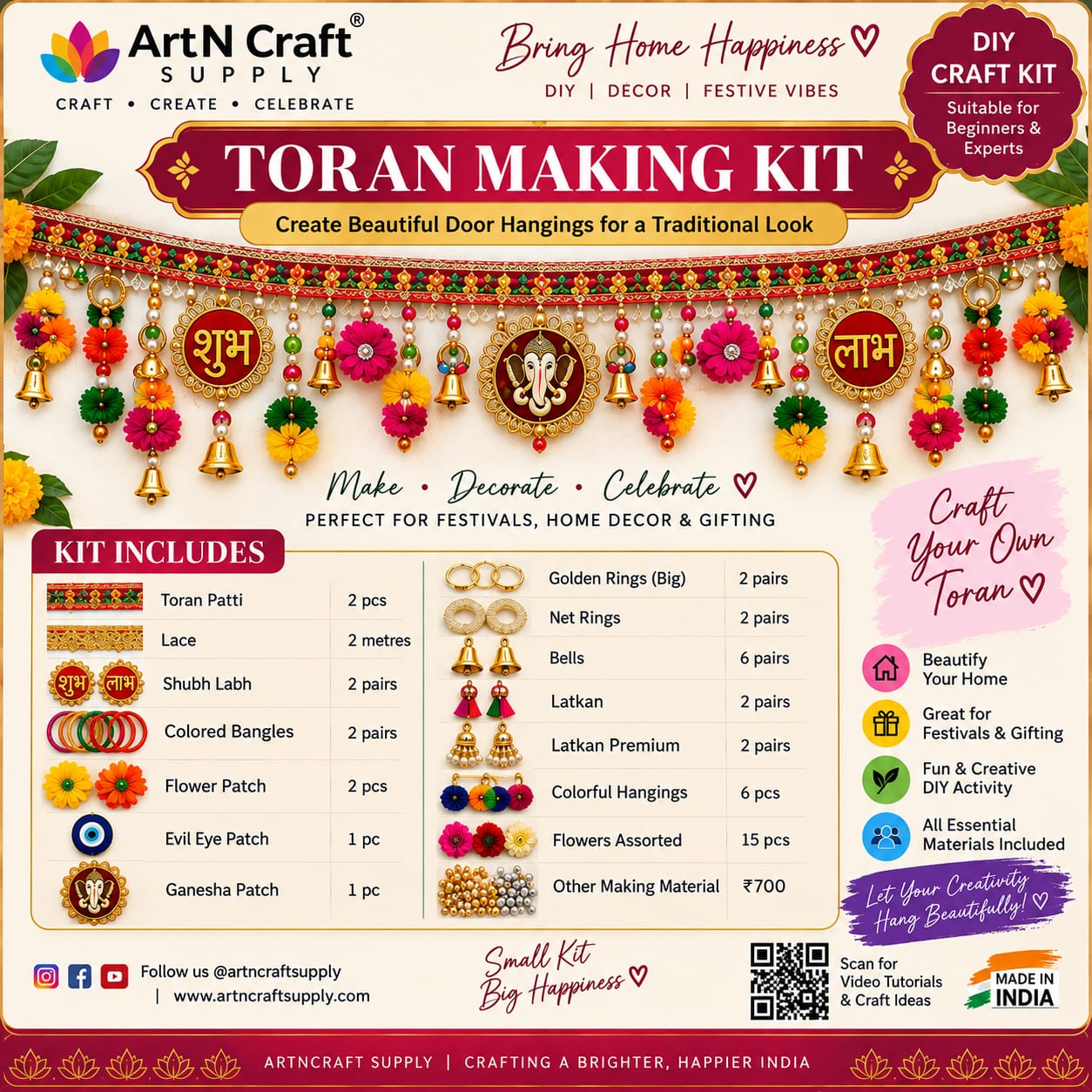 Unique Toran Making Kit | Toran Making Material for Door Decoration - Image 2